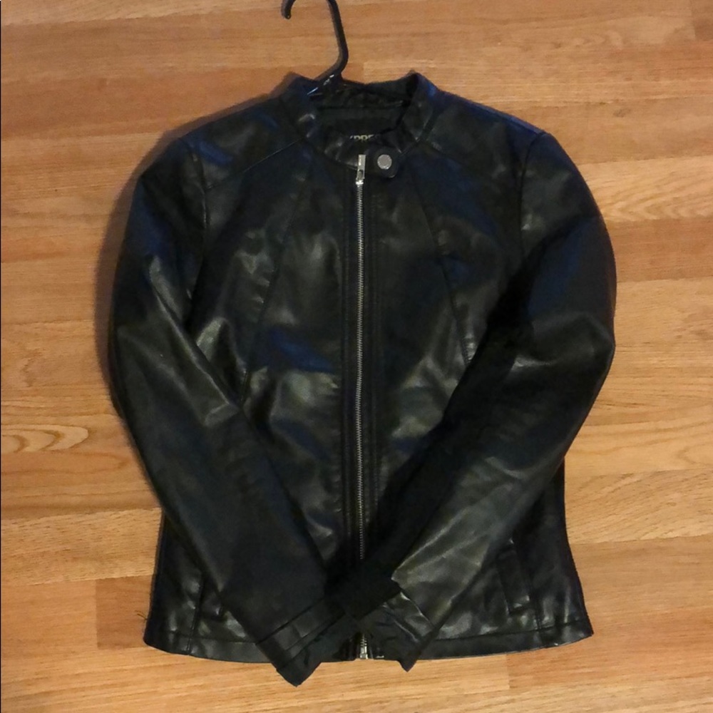 Black faux leather jacket